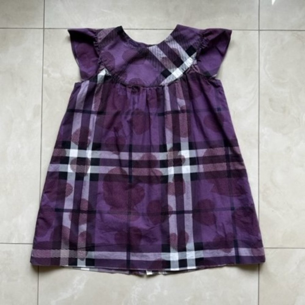 Girls Burberry Cap Sleeve Dress